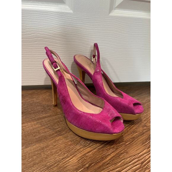 Cole Haan Mariela Air Pink Suede Slingback Pumps Women's Size 7.5 - Picture 1 of 9